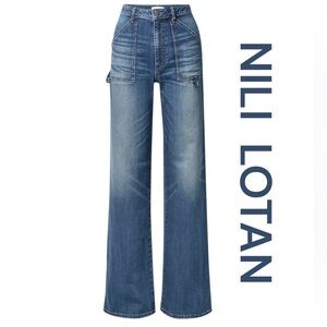 NILI LOTAN Quentin Jean in Classic Wash, Size 32.